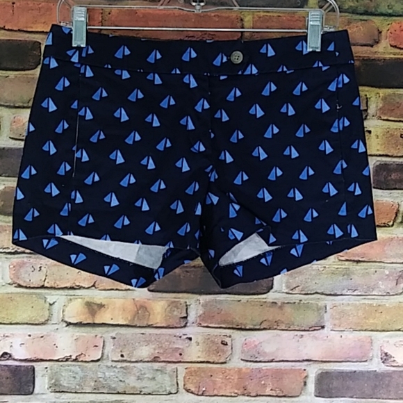 J. Crew Boat Print Stretch Shorts Sz 0 - Picture 1 of 6